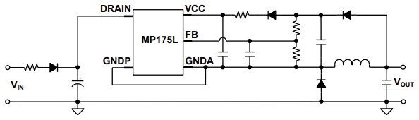 Application Circuit Diagram - Monolithic Power Systems (MPS) MP175L 700V Primary-Side Regulators